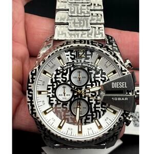 Diesel DZ4663 Mega Chief Men’s Chrono 51mm Stainless Steel Watch NIBWT